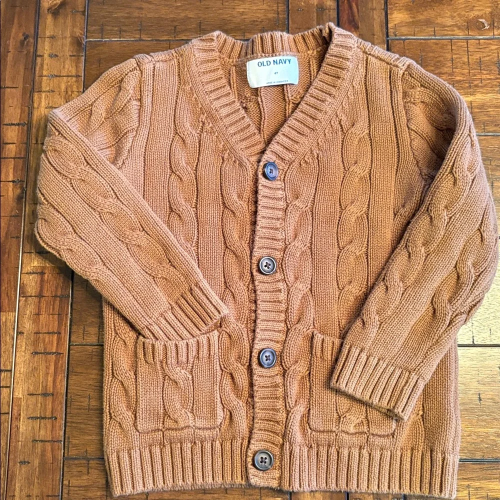 Mick/Mack Plaid Shirt & Old Navy Cardigan Bundle - Boys 4T